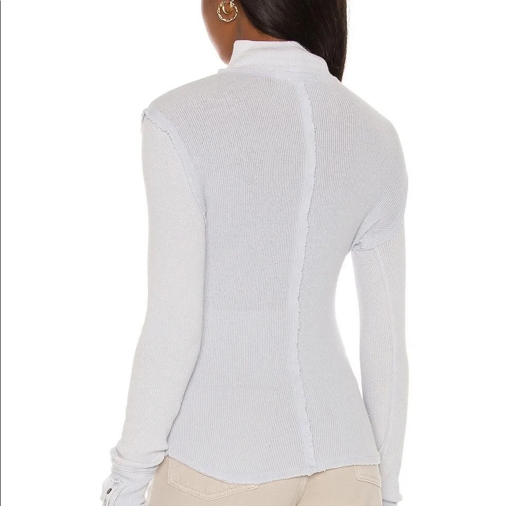 FREE PEOPLE BOHO TOP CUFFED LONG SLEEVES SHIRT MOCK TURTLENECK TEE A2C - Picture 7 of 14